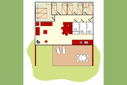 Strandpark Vlugtenburg 8 persoons Bungalow aan zee HW 313